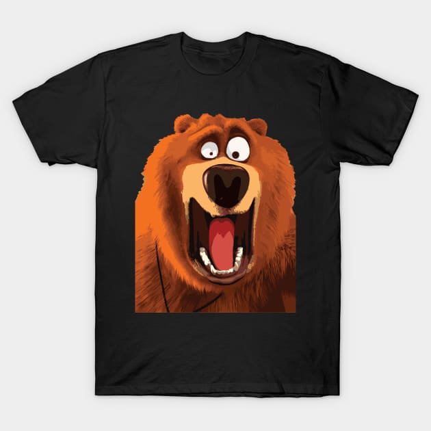 grizzly bear face T-Shirt by cowtown_cowboy